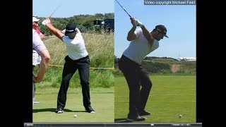 Jon Rahm golf swing  Long Iron faceon amp downtheline July 2017 [upl. by Thomsen]