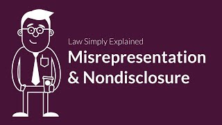 Misrepresentation and Nondisclosure  Contracts  Defenses amp Excuses [upl. by Allisurd]