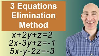 Solving Systems of 3 Equations Elimination [upl. by Yentiw]