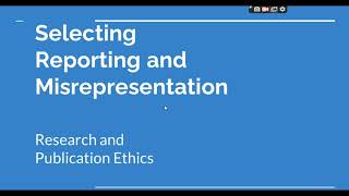 Selective Reporting and Misrepresentation of data Research and Publication ethics Phd coursework [upl. by Sardella69]