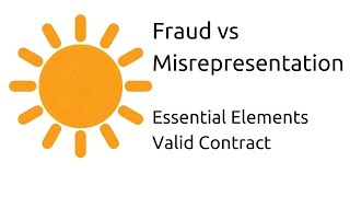 Fraud vs Misrepresentation  Other Essential Elements of a Valid Contract  CA CPT  CS amp CMA [upl. by Claudette]